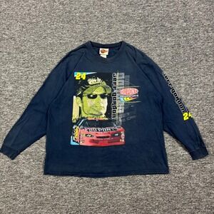 Vintage Y2K Winners NASCAR Winners Circle Jeff Gordon Navy Long Sleeve Shirt XL